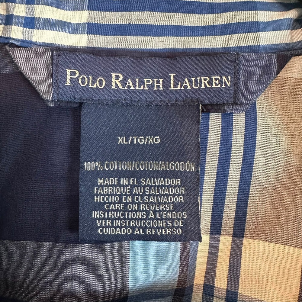 Polo Ralph Lauren Mens Pajama Shirt XL Plaid Cotton Sleepwear Deadstock NWT - Picture 7 of 10